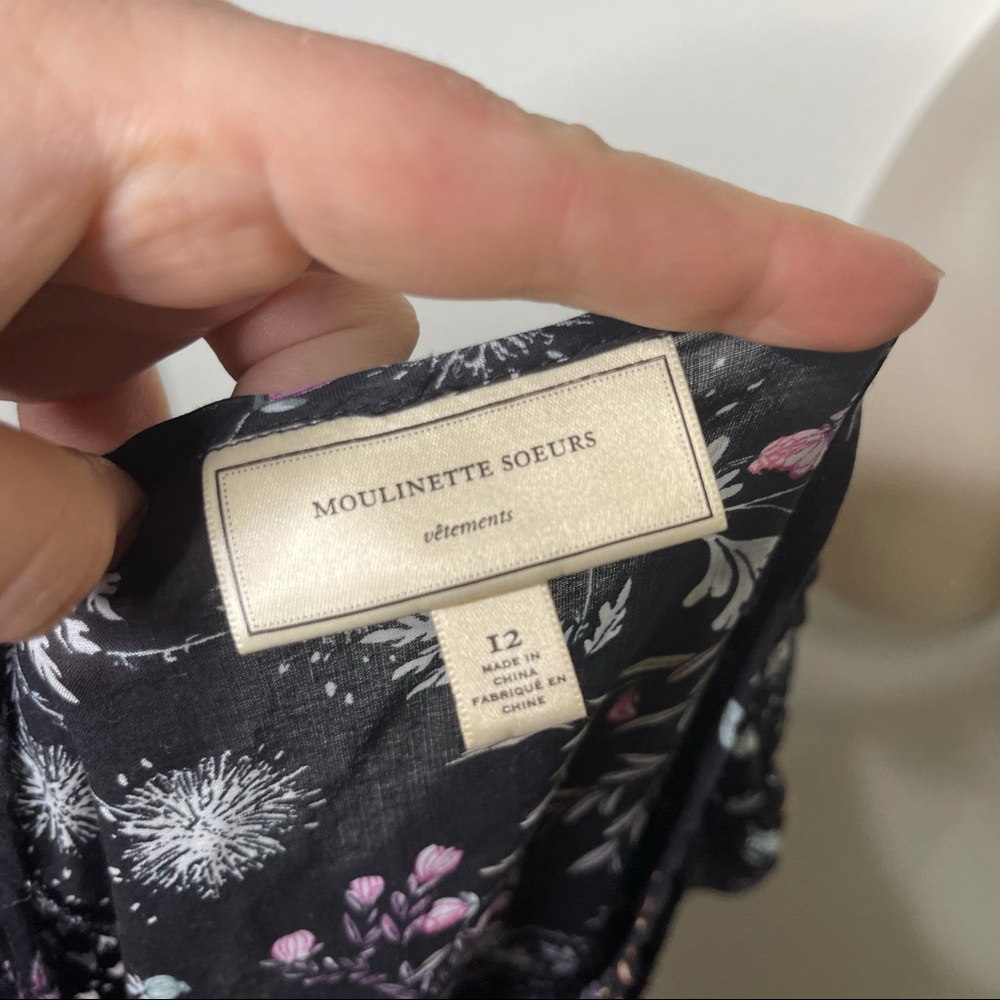 Anthropologie Moulinette Soeurs Lily Peasant floral print unlined Dress size 12 - Picture 8 of 9